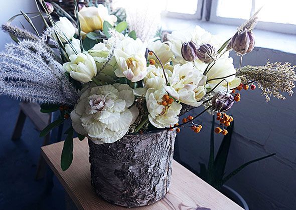 How to Make a Simple Winter Flower Arrangement – Sea Change Farm and Flower