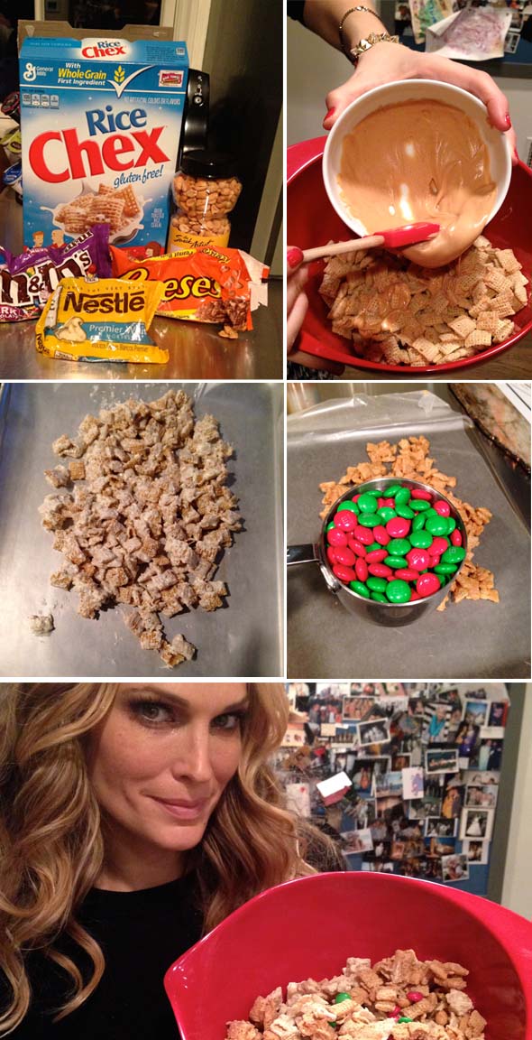 molly sims holiday treats peanut butter white chocolate chex mix