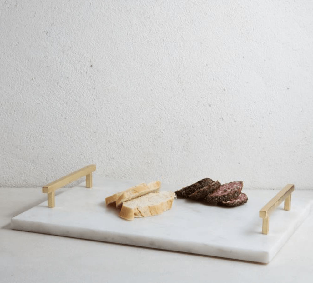 MARBLE + BRASS CHEESE BOARD