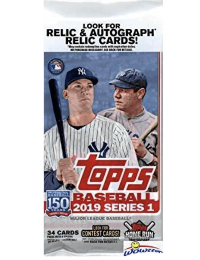 2019 TOPPS SERIES 1 MLB BASEBALL EXCLUSIVE HUGE FACTORY SEALED JUMBO FAT PACK WITH 34 CARDS INCLU...