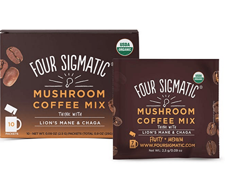 FOUR SIGMATIC MUSHROOM COFFEE WITH LION’S MANE &amp; CHAGA FOR CONCENTRATION + FOCUS, VEGAN, PALEO,...
