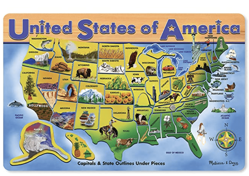 MELISSA &amp; DOUG USA MAP PUZZLE 45 PCS