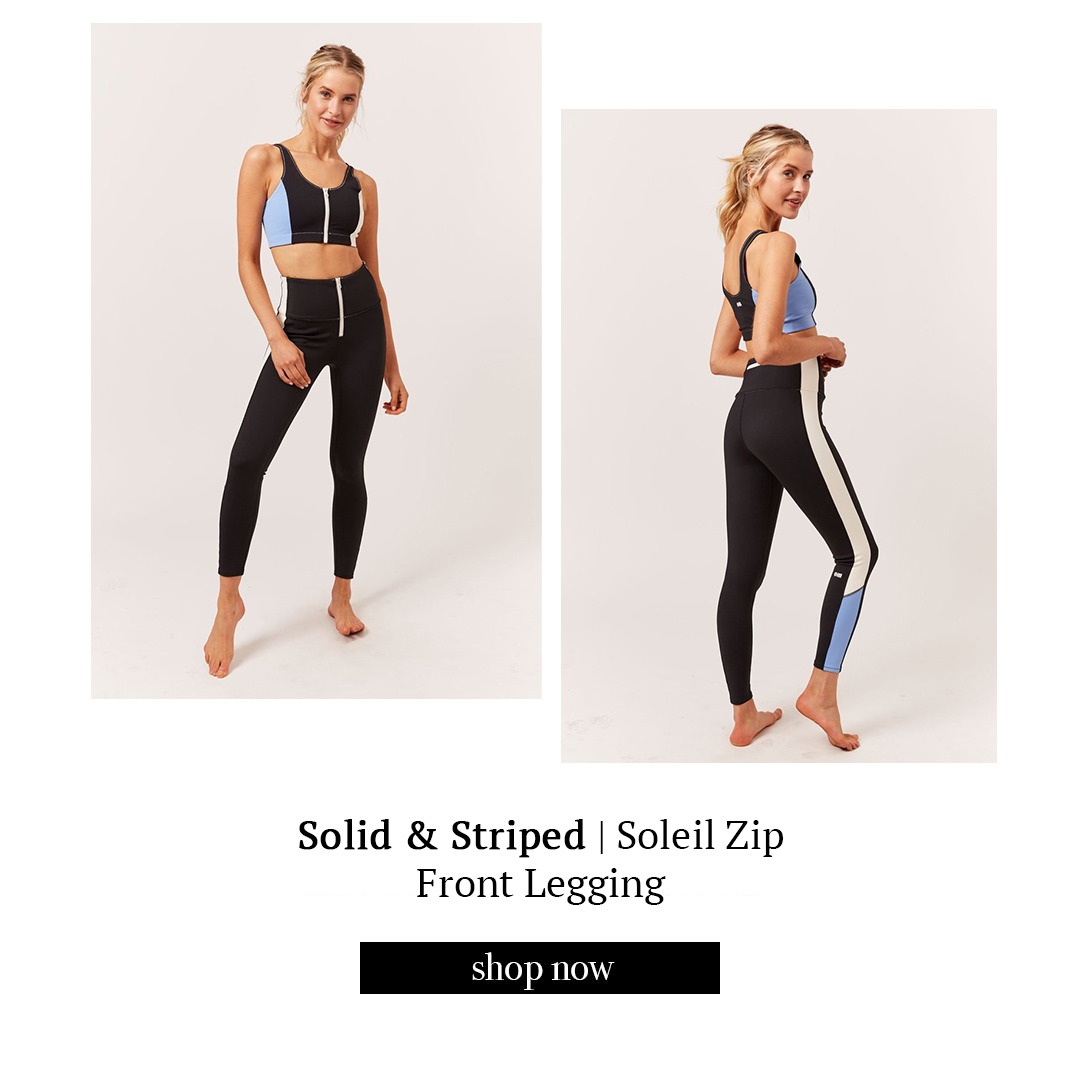 Bandier + Solid & Striped zip front leggings